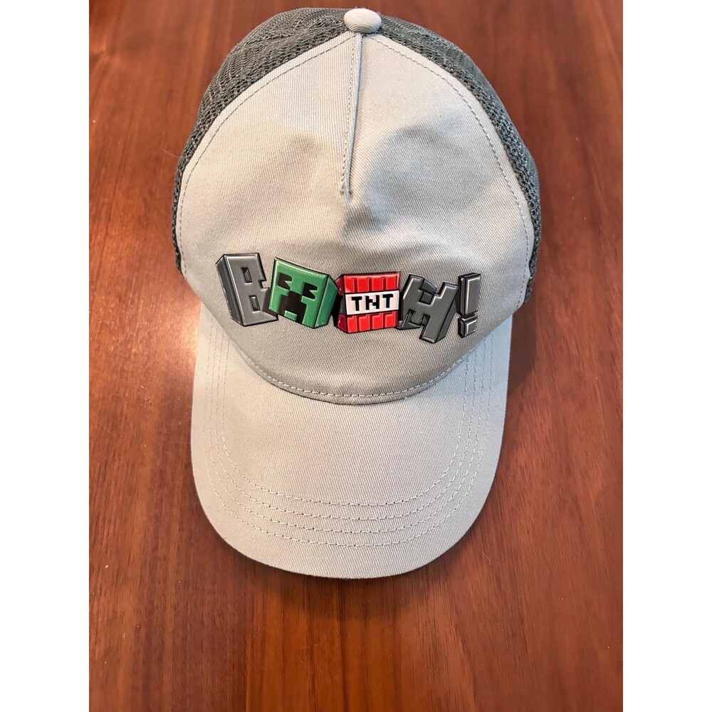 Minecraft Hat Boys Beige Green Creeper TNT Adjustable Snapback Cap